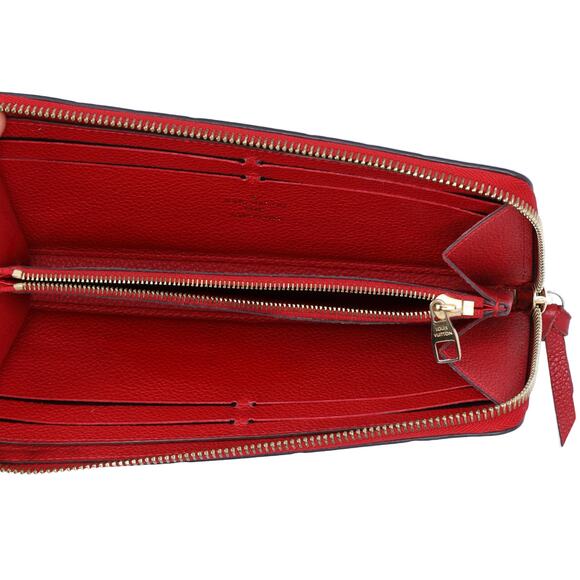Louis Vuitton Clemence Zippy Wallet Empreinte Monogram Cerise Red Leather - Picture 9 of 9